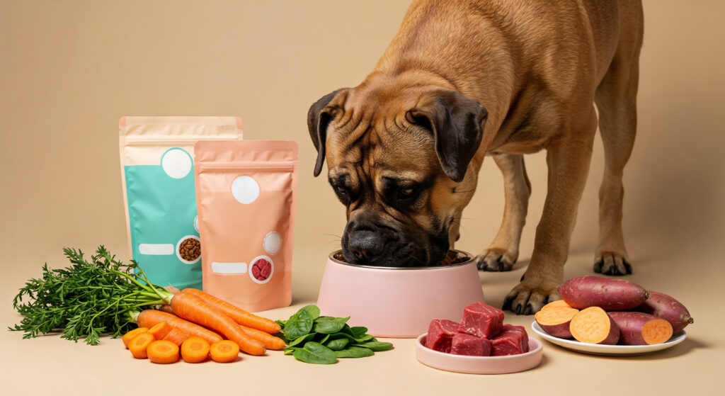 Merrick Dog Food|Complete Guide & Reviews dog enjoying healthy meal with fresh ingredients