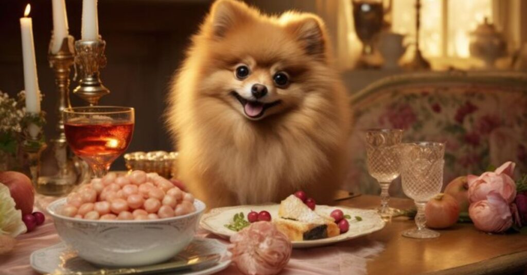 feeding a teacup pomeranian