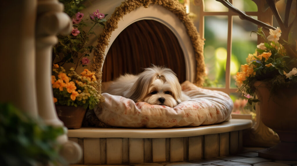 view cute dog sleeping peacefully