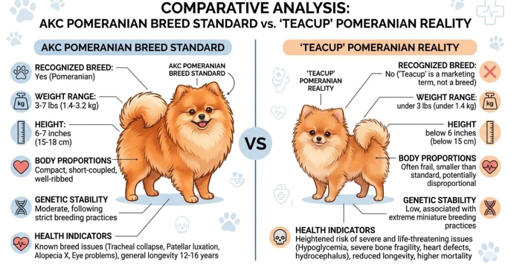 akc pomeranian breed standards vs teacup reality