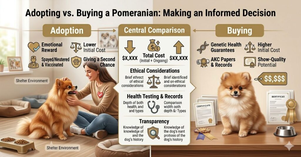 adopting a pomeranian vs buying cost and ethical comparison