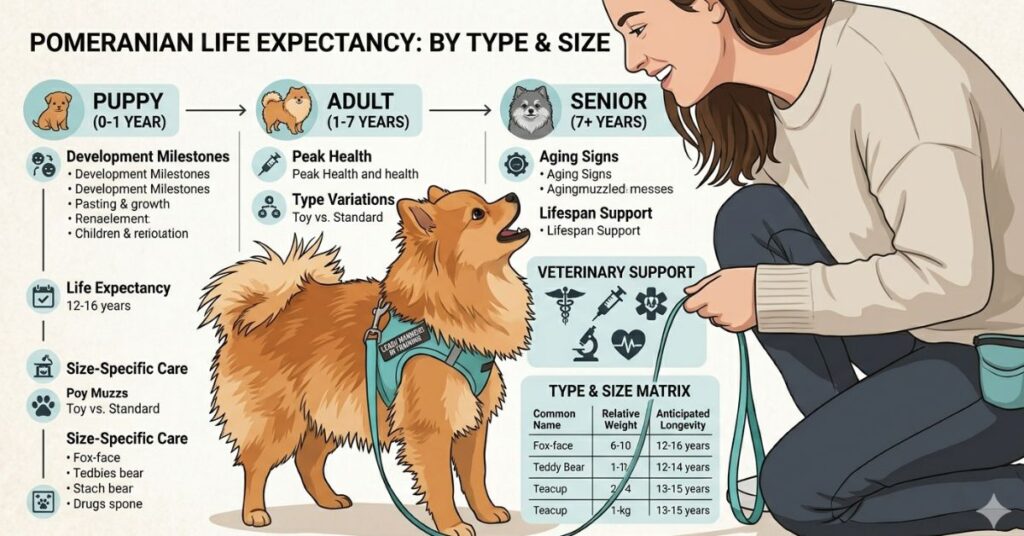   breeds of Pomeranian, iexpectancy by type and size
