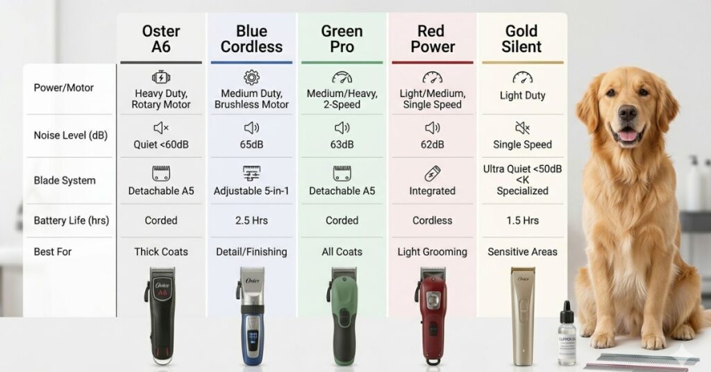 comparison table of top professional clippers (1)