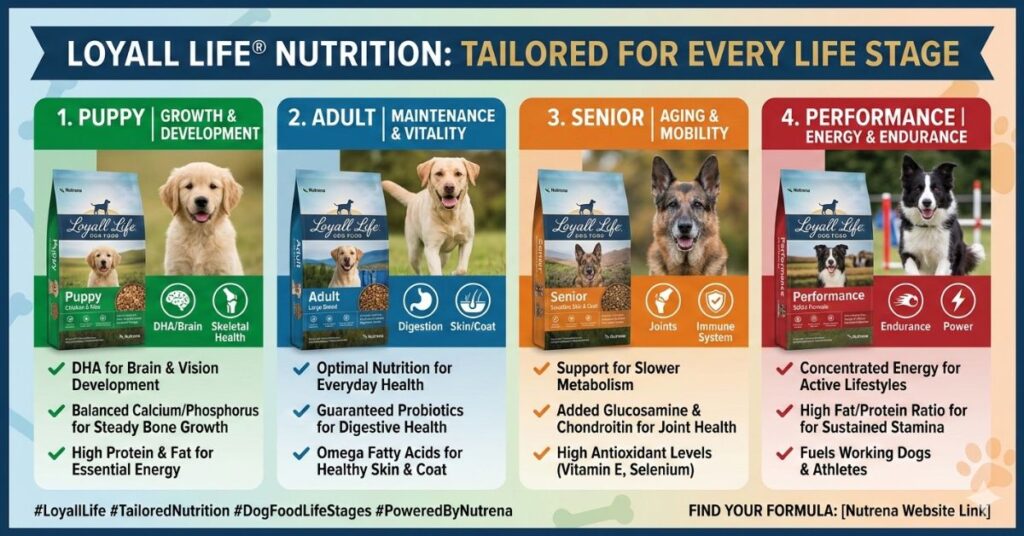 life stage nutrition in loyall life dog food