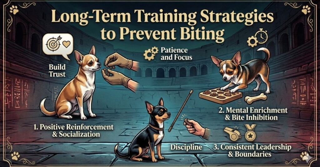 long term training strategies to prevent biting