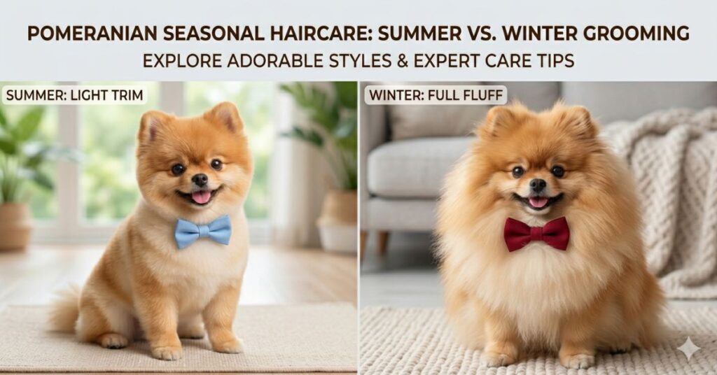 pomeranian haircuts for summer vs. winter