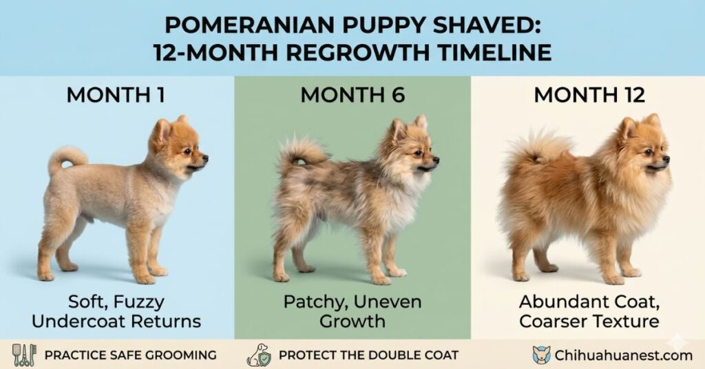 shaving risks a pomeranian puppy shaved (1)