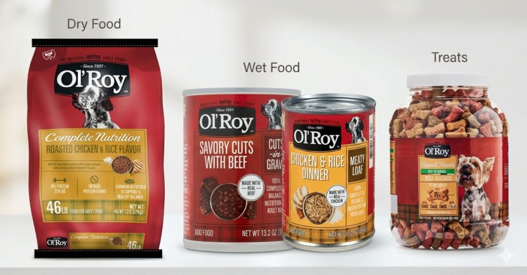 types of ol roy dog food products