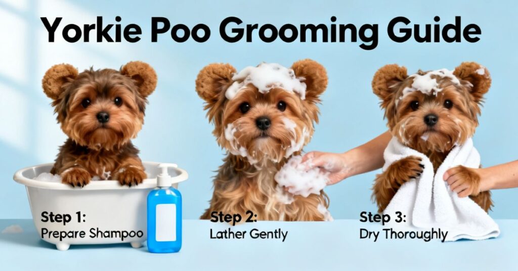 full grown yorkie poo grooming and coat care