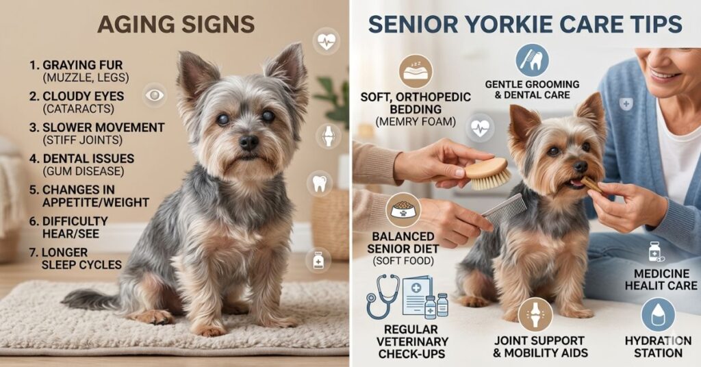 signs of aging in yorkies and care tip