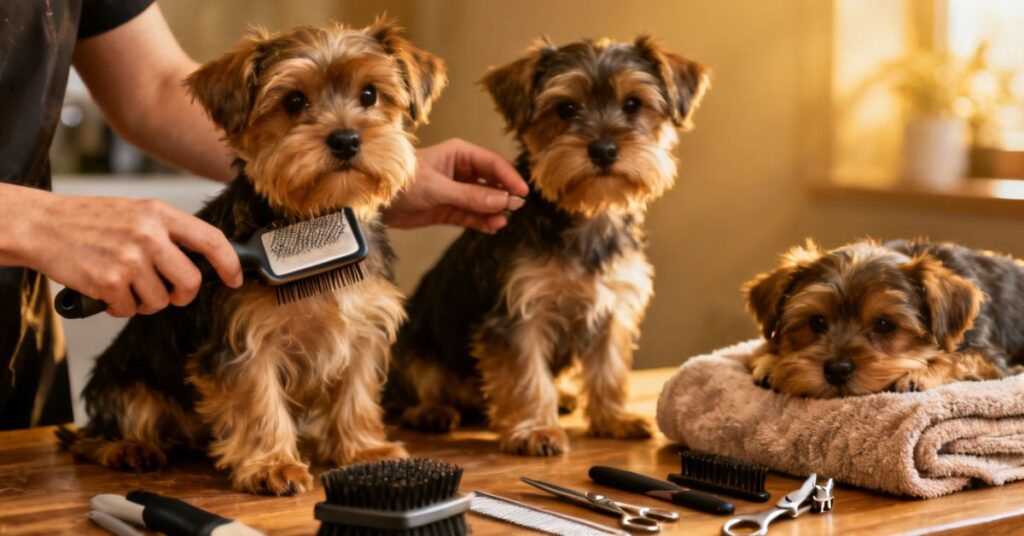 yorkie schnauzer mix puppies care and grooming guide