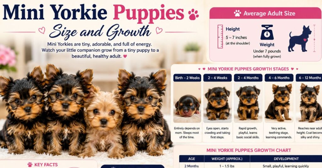 yorkie puppies size and growth