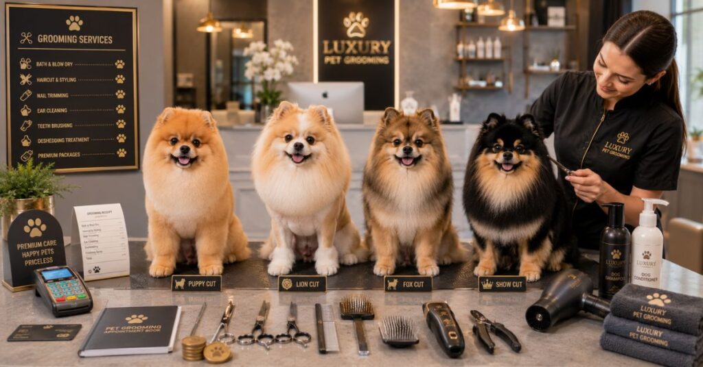 pomeranian hairstyles grooming costs
