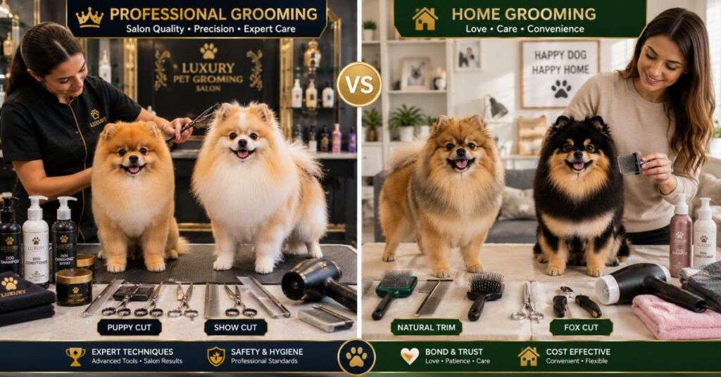pomeranian hairstyles professional grooming vs home grooming